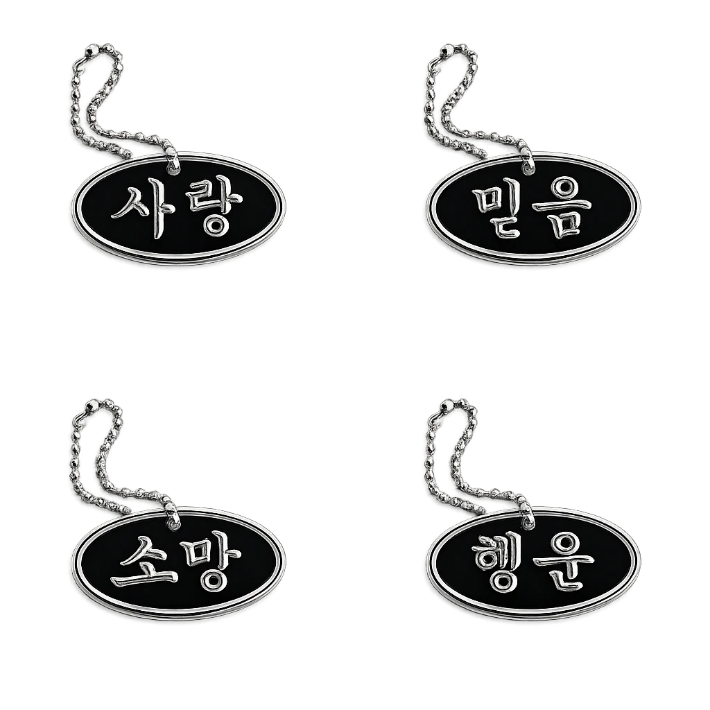 한글 부적 키링 - 4types